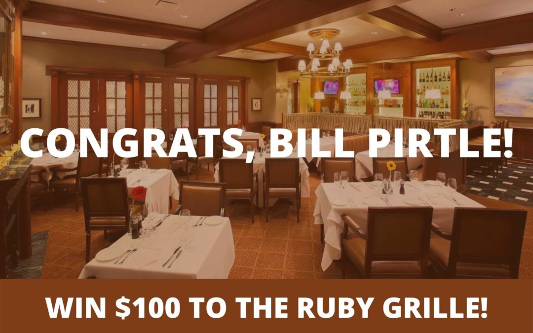 Congrats to our July $100 Gift Card Winner, Bill Pirtle!