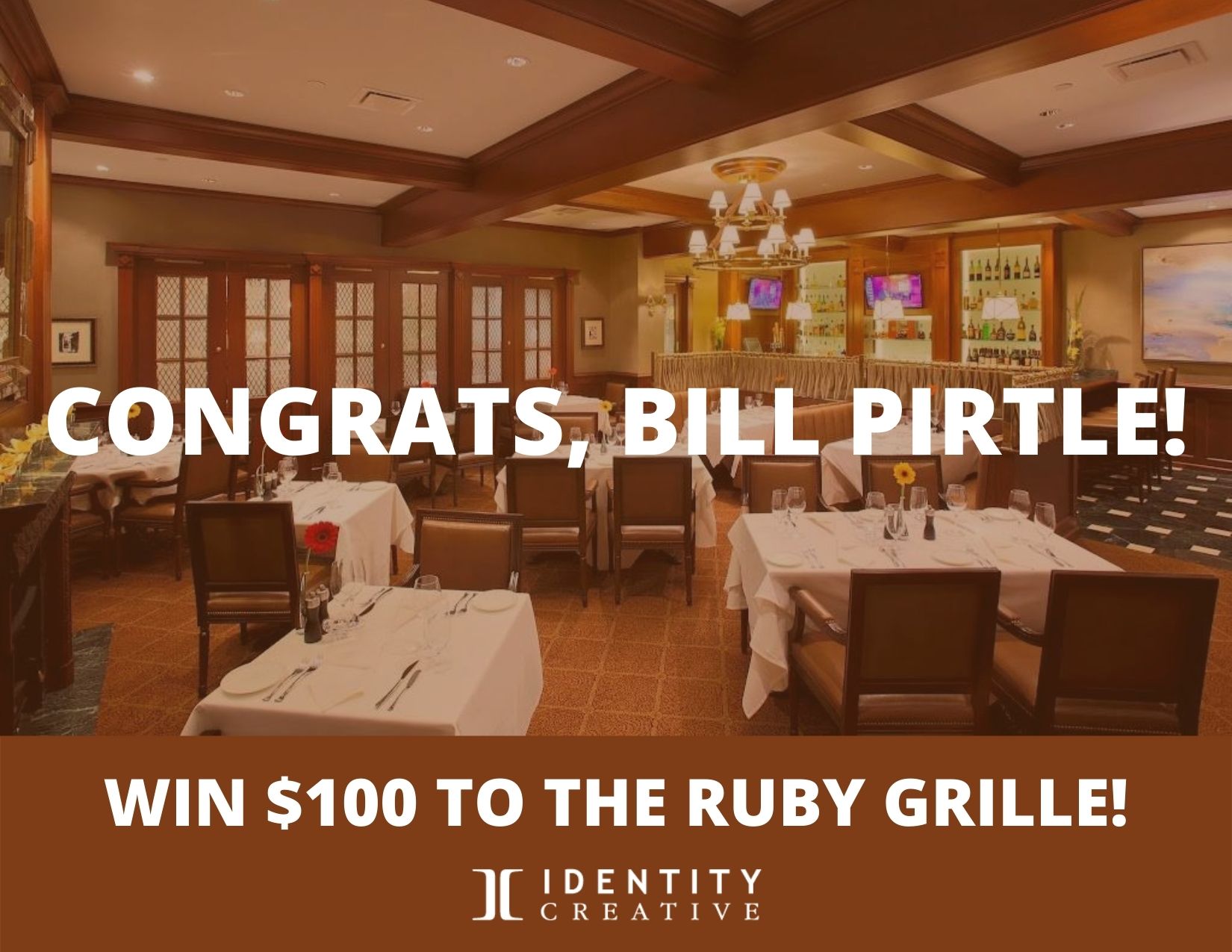 Congrats to our July $100 Gift Card Winner, Bill Pirtle!