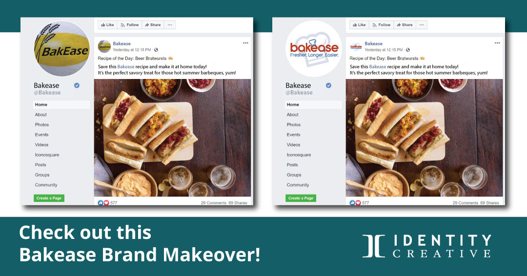 Bakease before and after Facebook profile