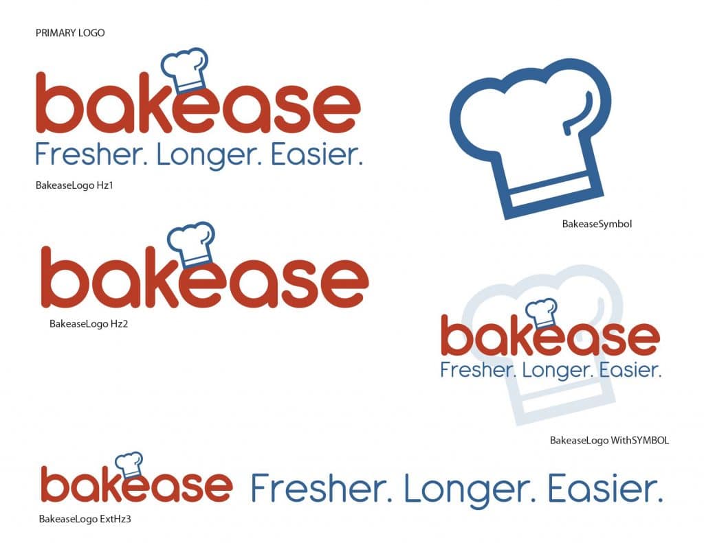 Bakease new logo brand guidelines with and without slogan