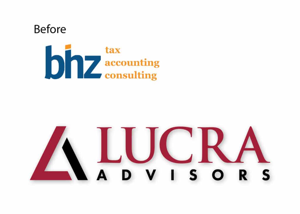 Lucra Advisors Before and After Business Renaming Makeover