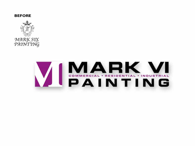 Mark Six Painting logo before and after