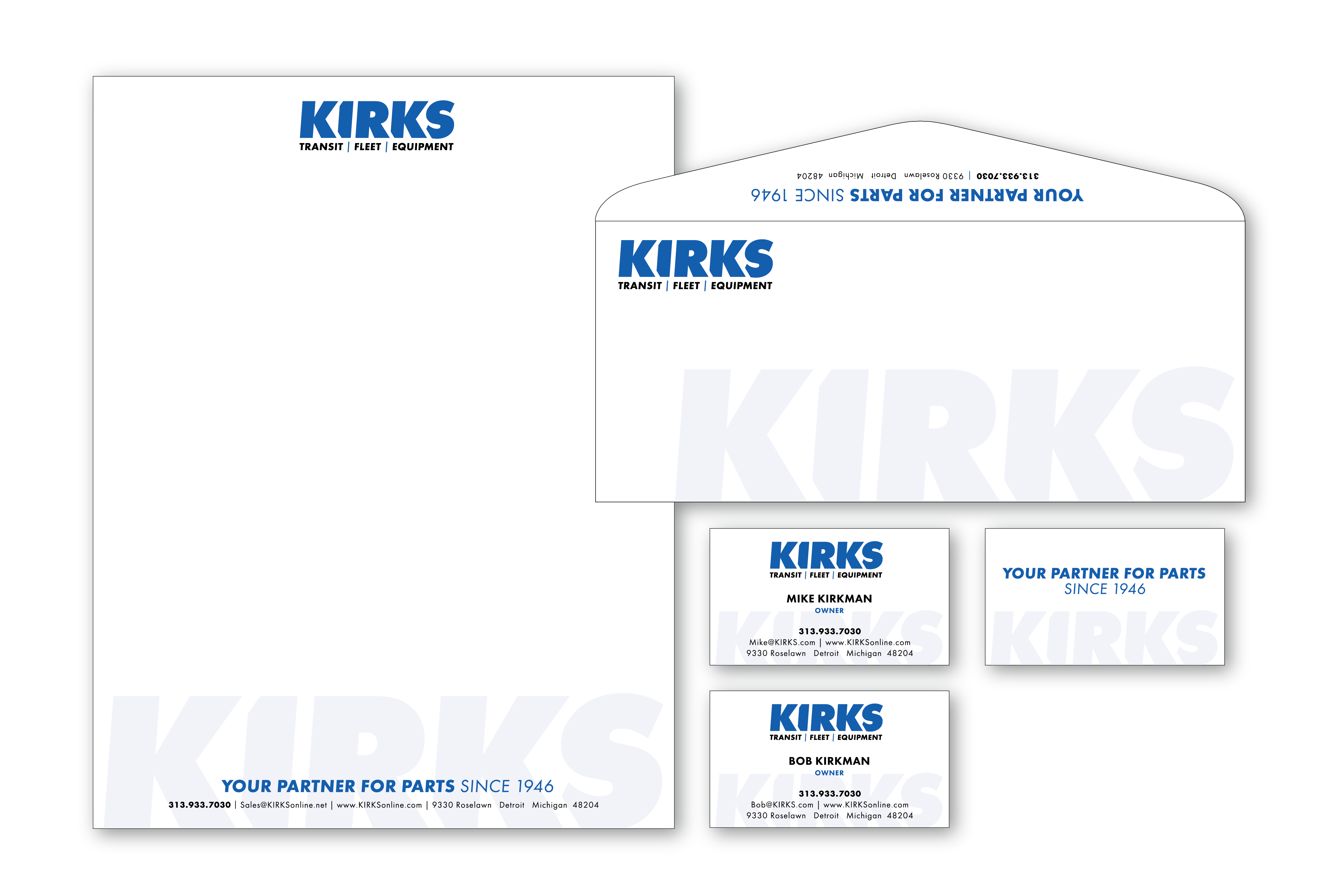 KIRKS Rebranding New Company Stationery