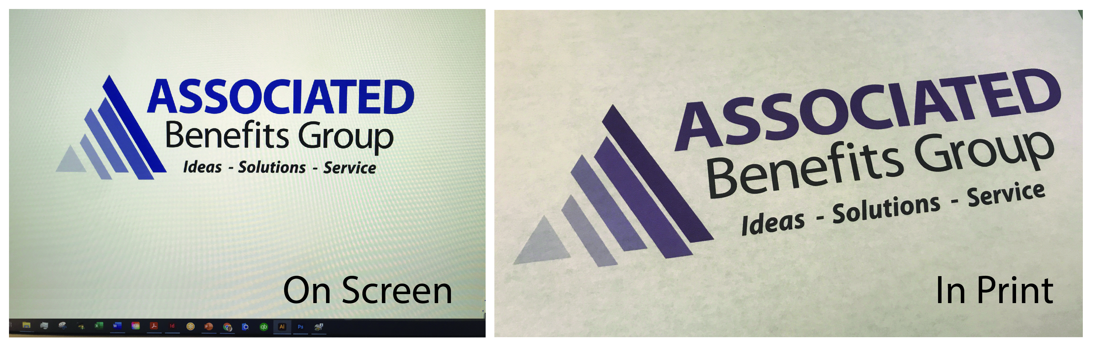on screen vs printed colors- branding colors
