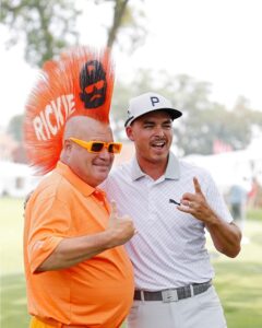 Rickie Fowler with Detroit Fan at Rocket Mortgage Classic